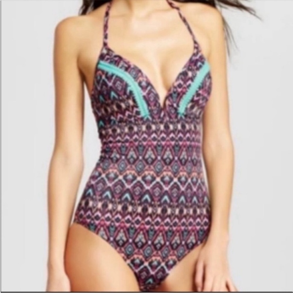 NWT Shade & Shore tribal print one piece swimsuit